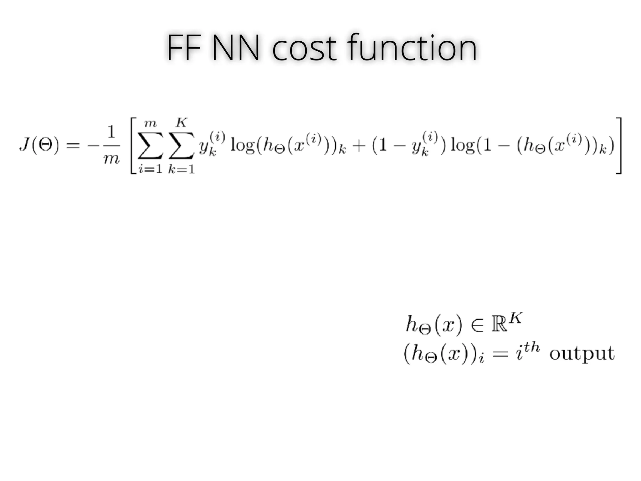 FF NN cost function 