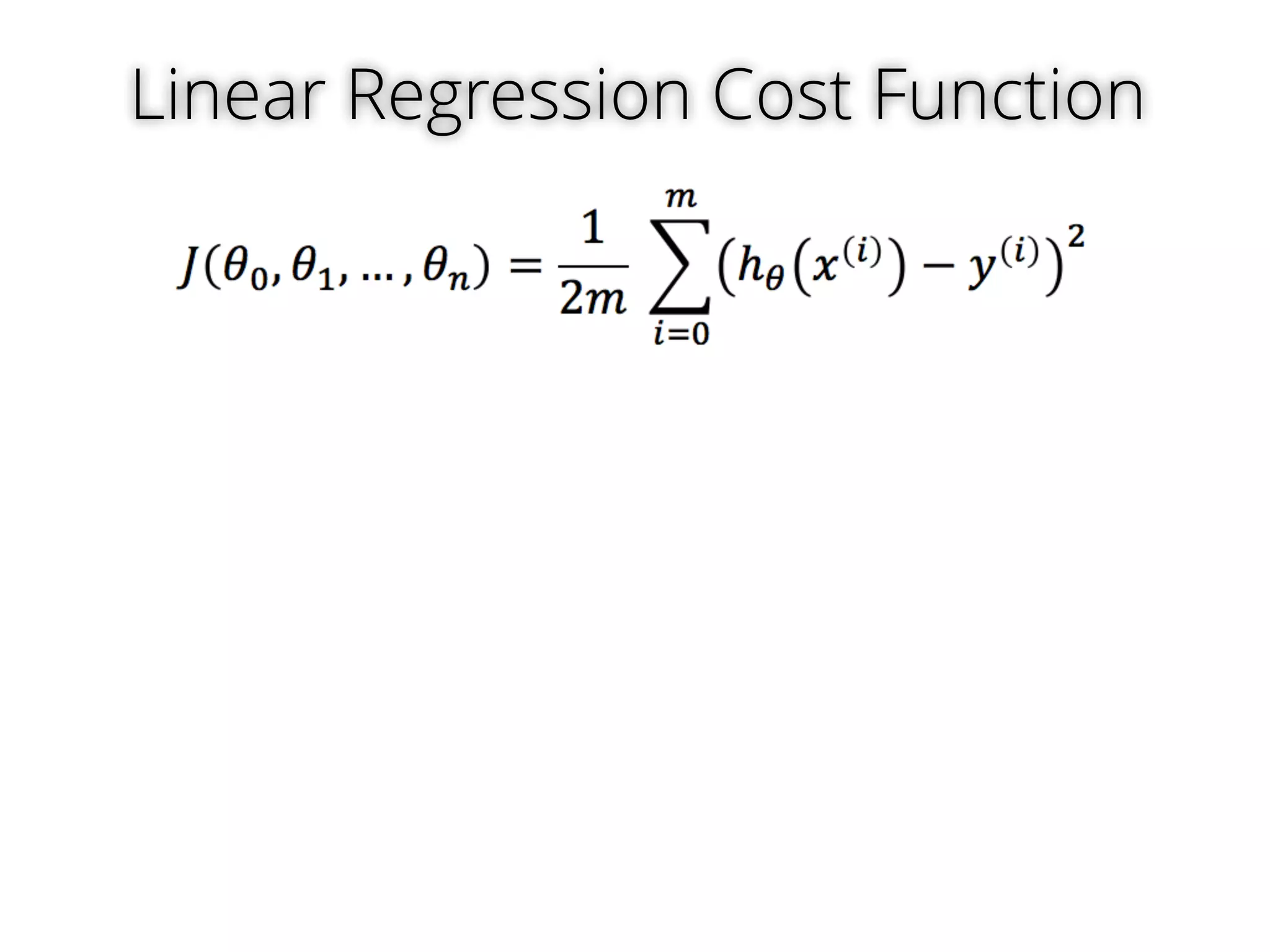 Linear Regression Cost Function 