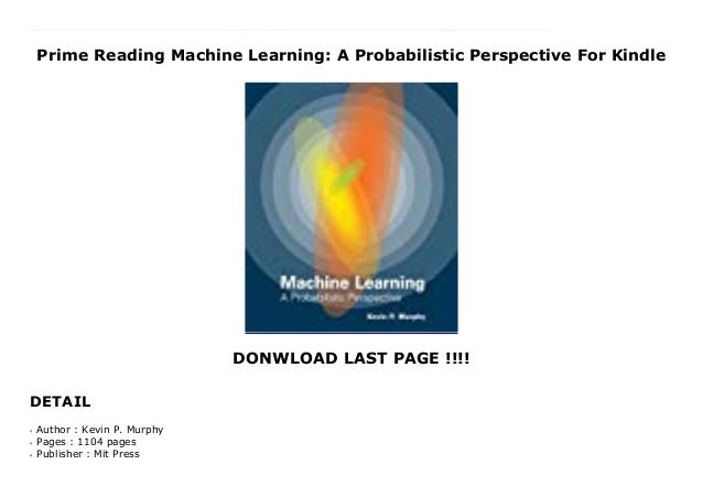 machine learning from a probabilistic perspective