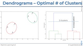 © SuperDataScience
Machine Learning A-Z
NOT
FOR
DISTRIBUTION
©
SUPERDATASCIENCE
www.superdatascience.com
P3
P2
P1
P4
P5
P6
2 clusters
Largest
distance
 
