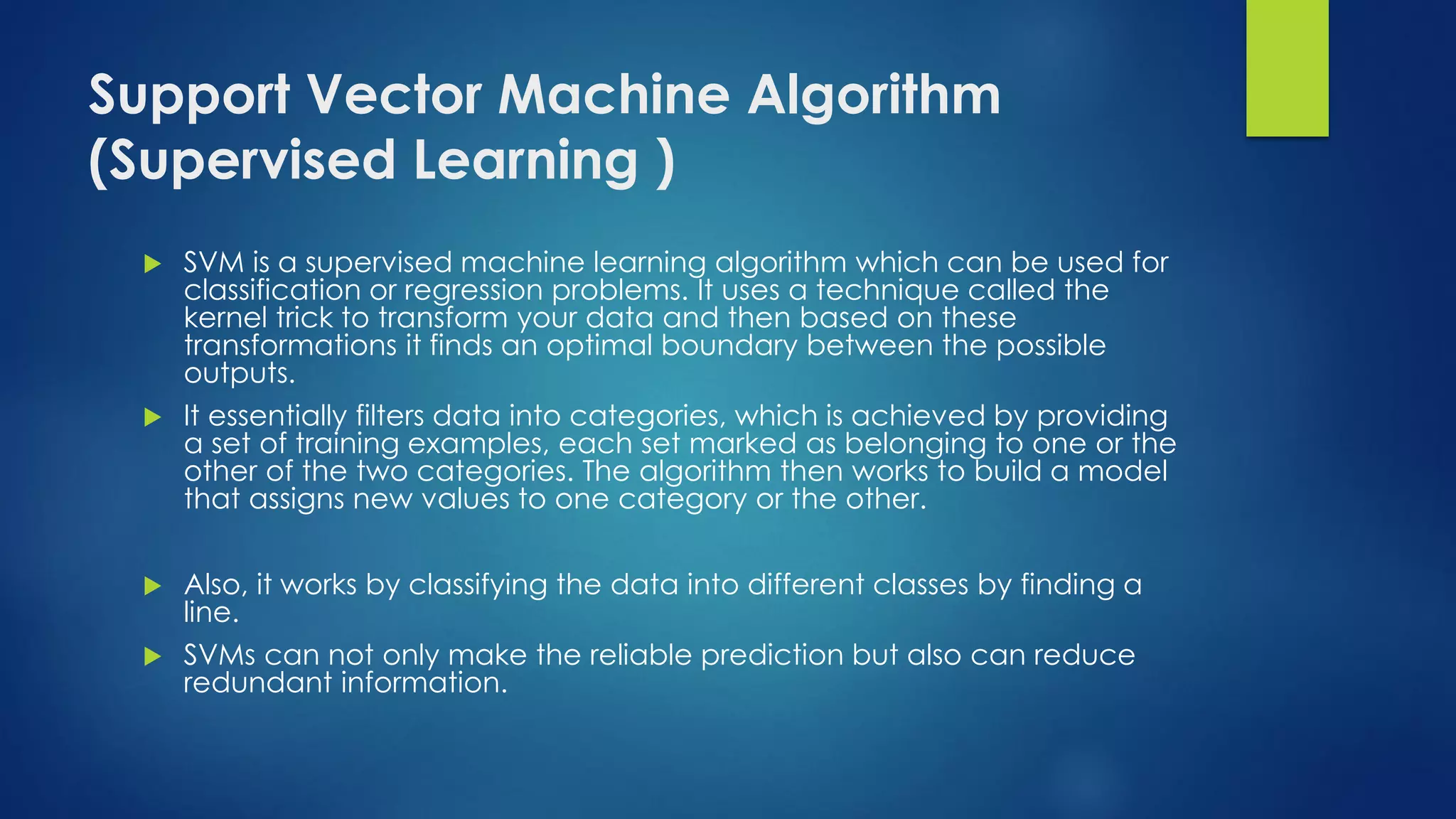 Machine learning Algorithms | PPT