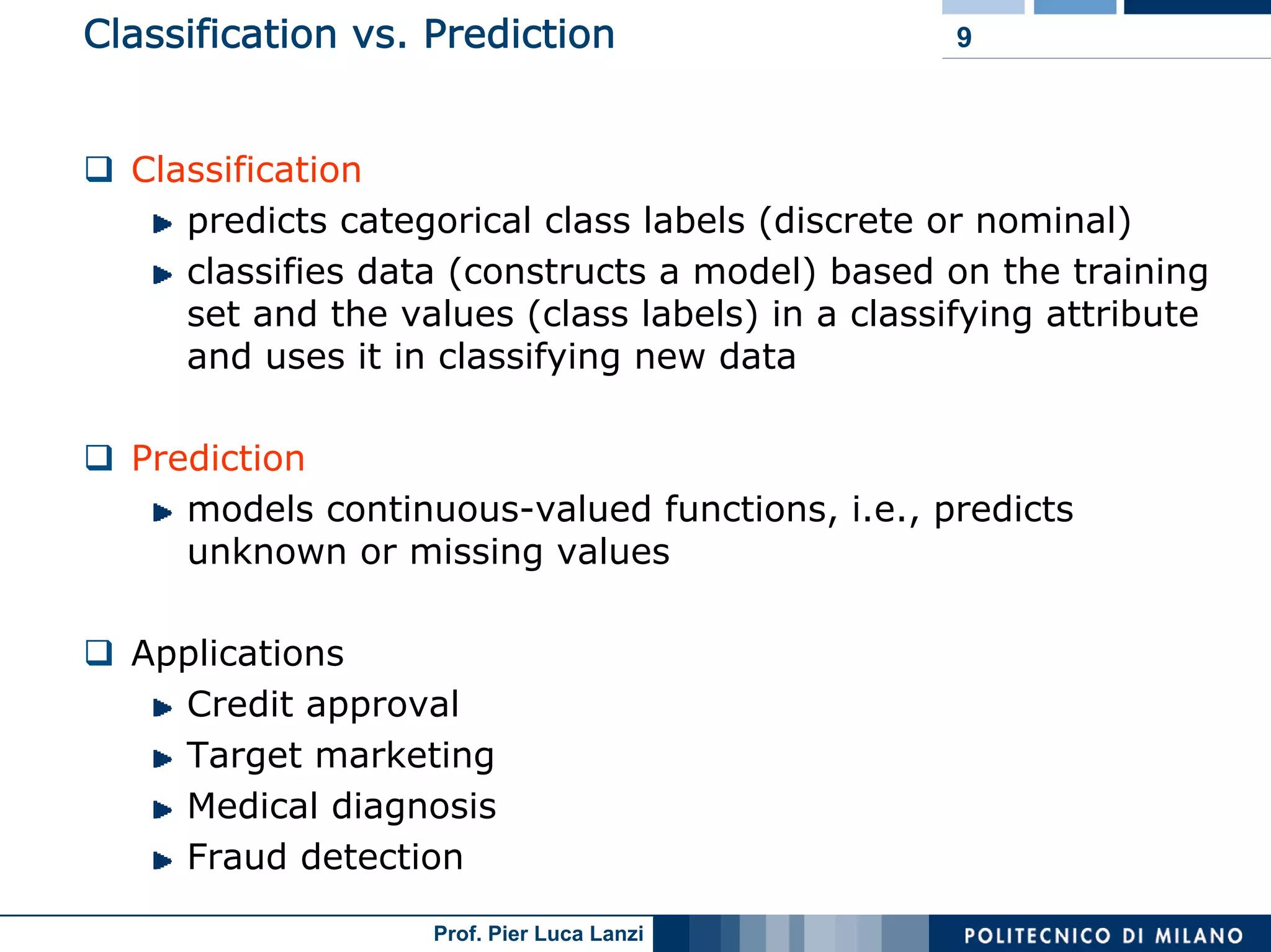 Machine Learning and Data Mining: 10 Introduction to Classification | PPT