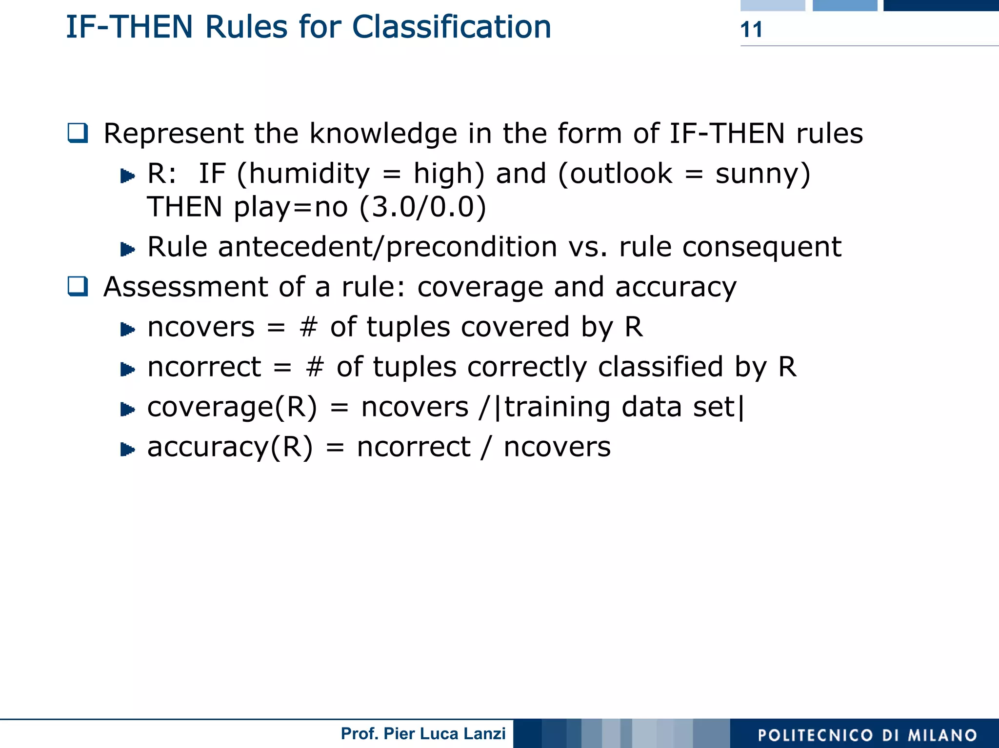 Machine Learning and Data Mining: 12 Classification Rules