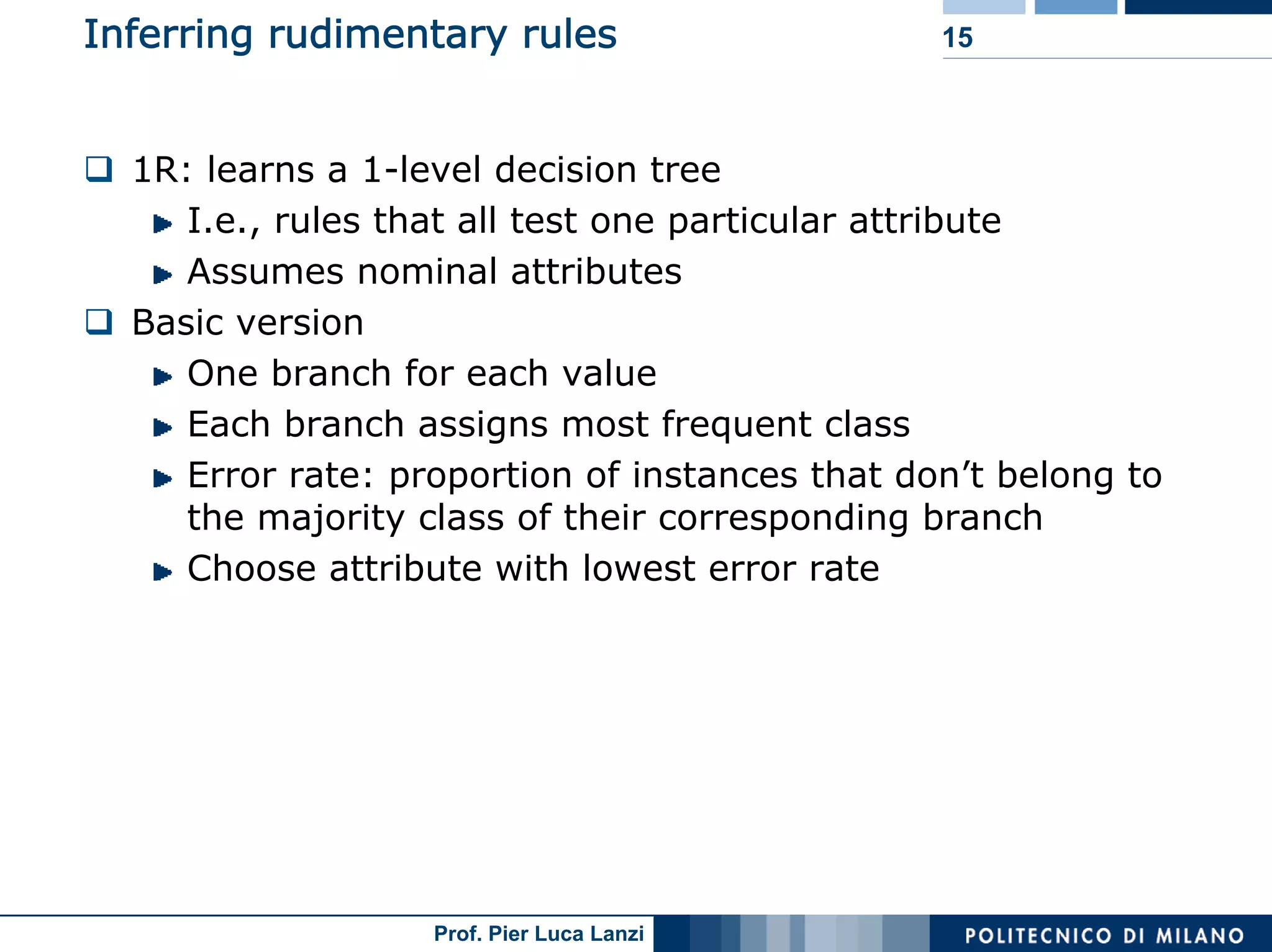 Machine Learning and Data Mining: 12 Classification Rules