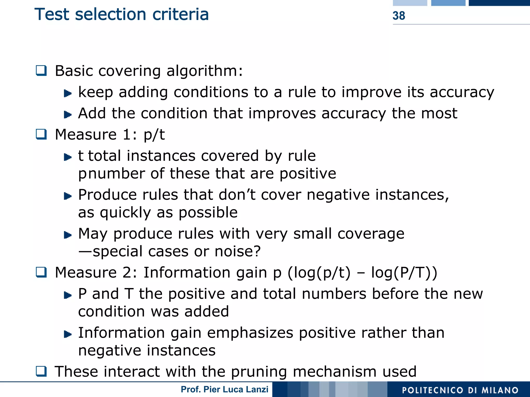 Machine Learning and Data Mining: 12 Classification Rules
