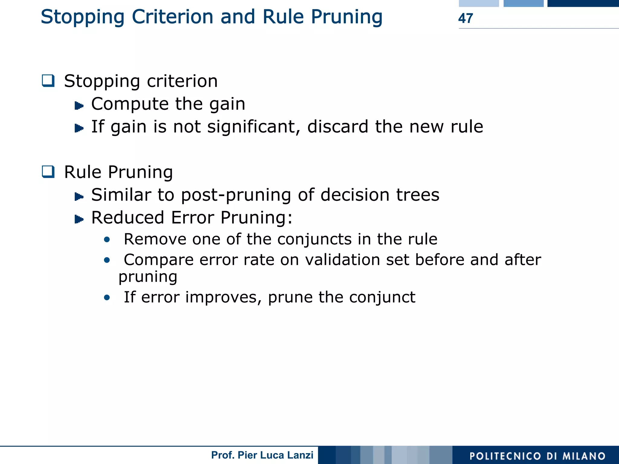 Machine Learning and Data Mining: 12 Classification Rules