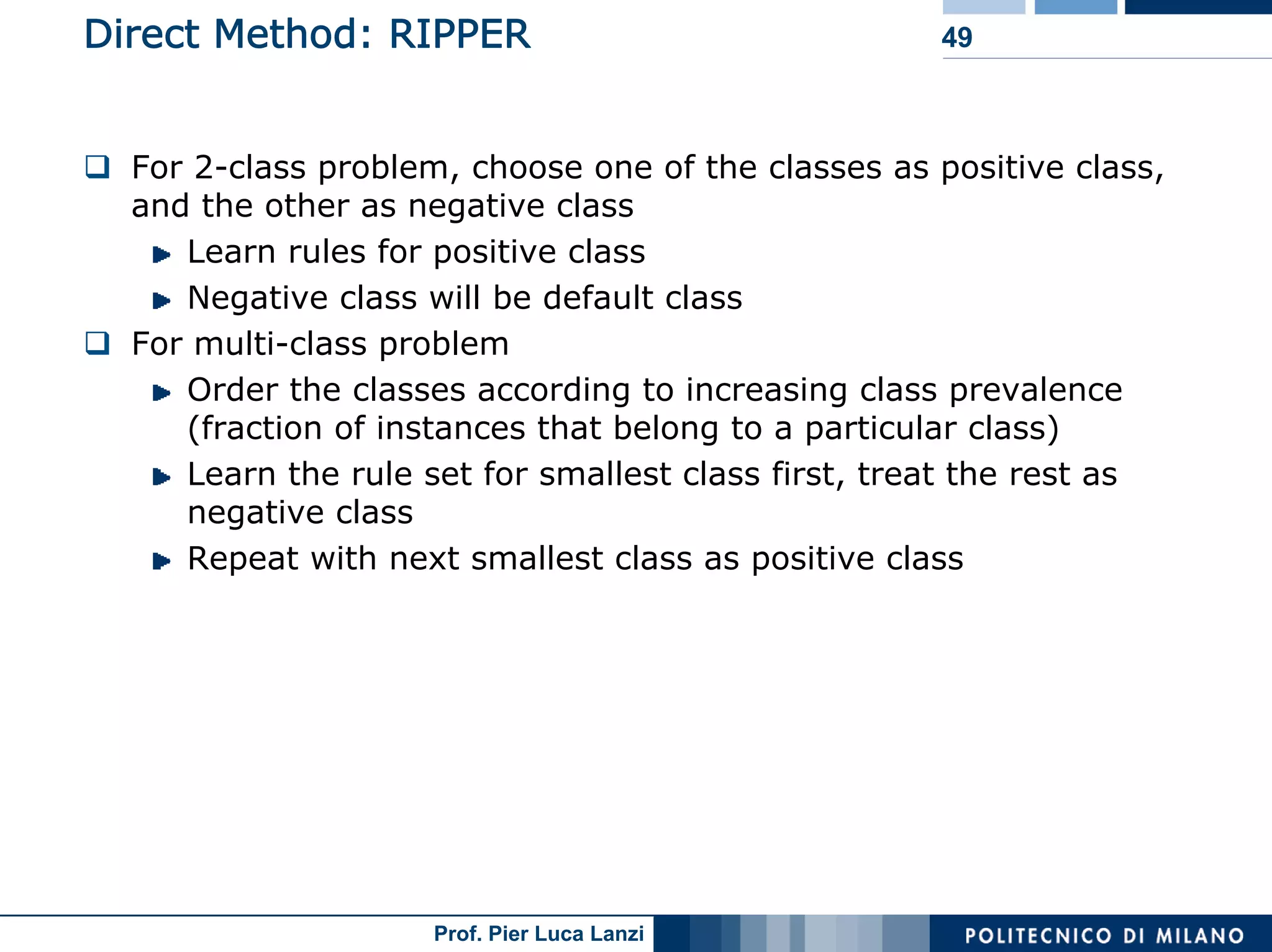 Machine Learning and Data Mining: 12 Classification Rules