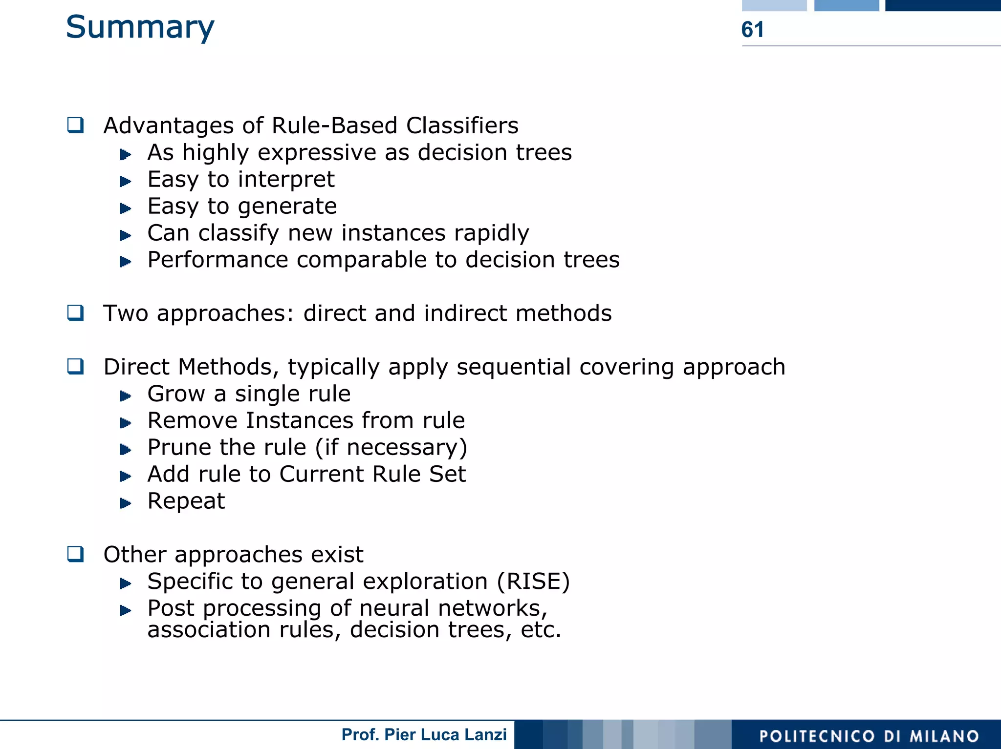 Machine Learning and Data Mining: 12 Classification Rules