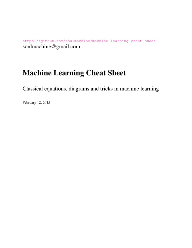 Machine learning-cheat-sheet