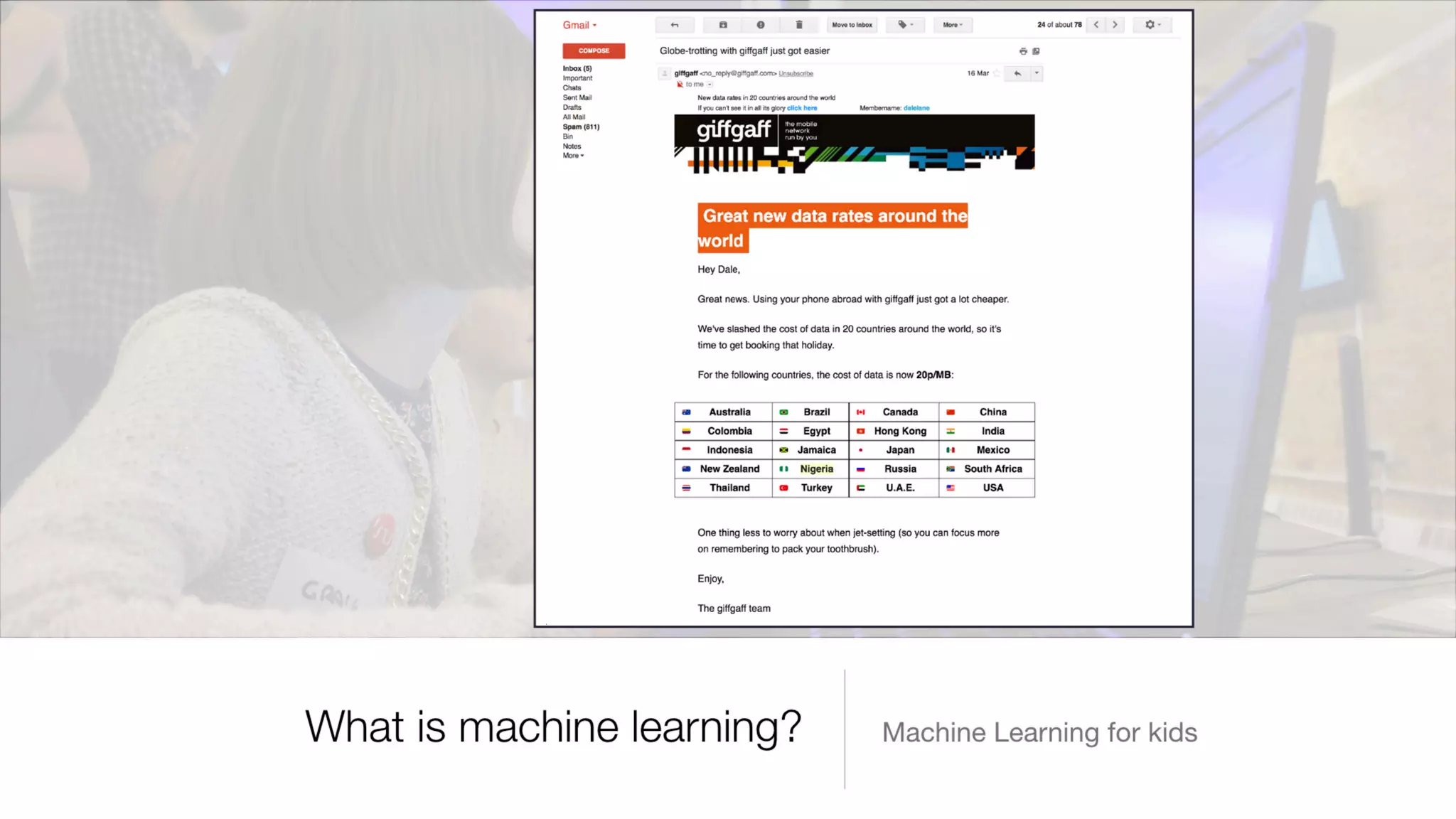 Introducing machine learning to kids