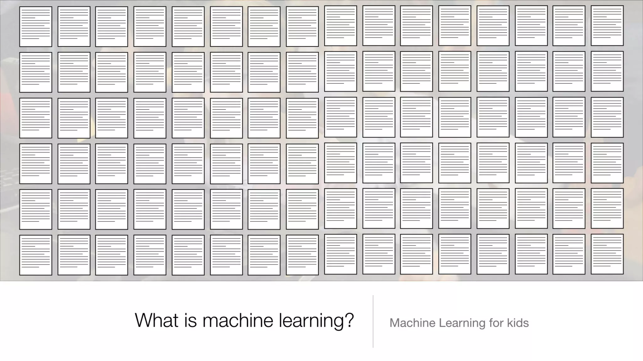Introducing machine learning to kids
