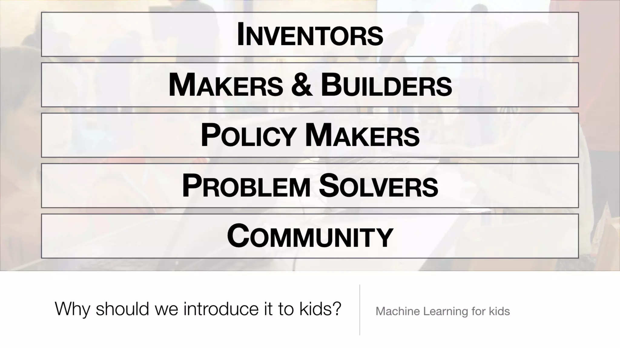 Introducing machine learning to kids