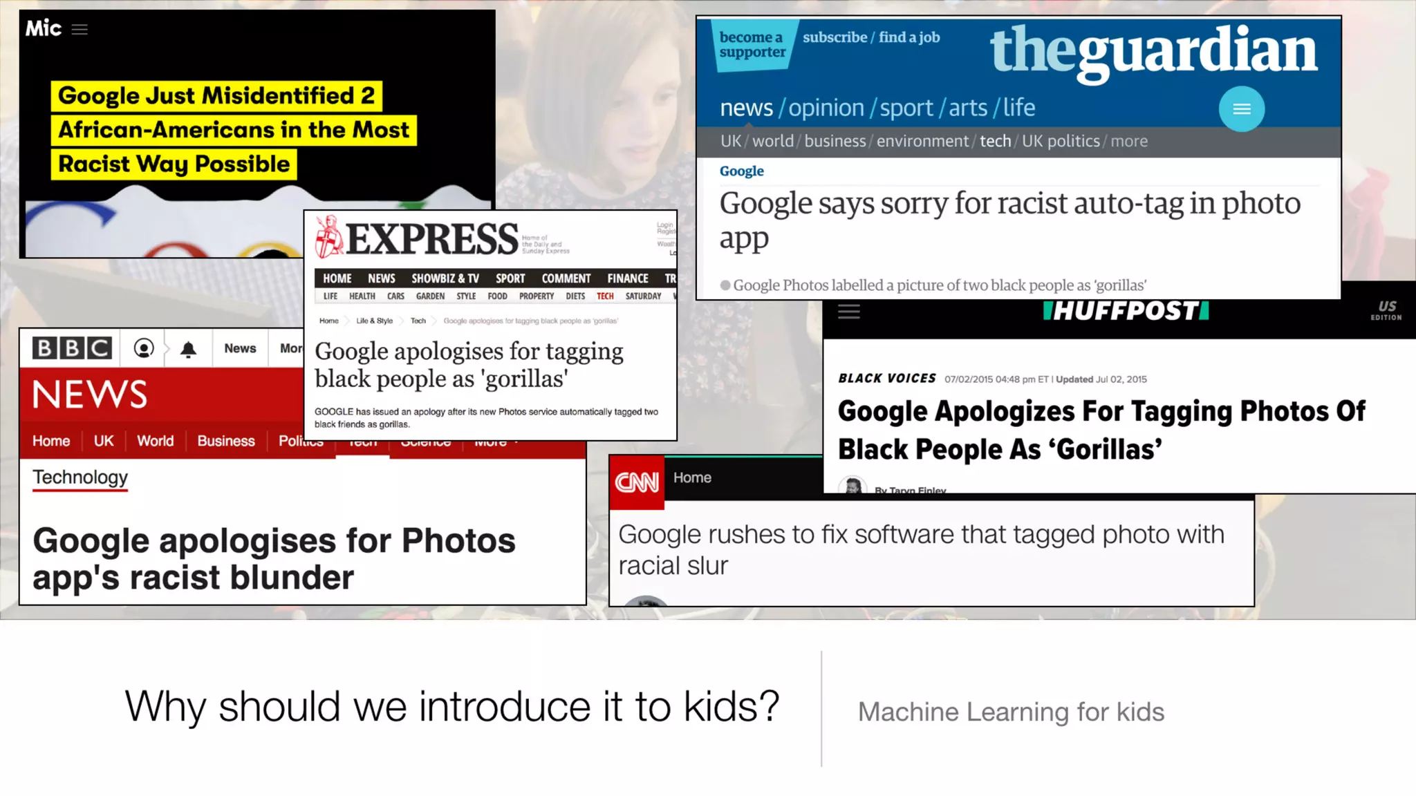 Introducing machine learning to kids