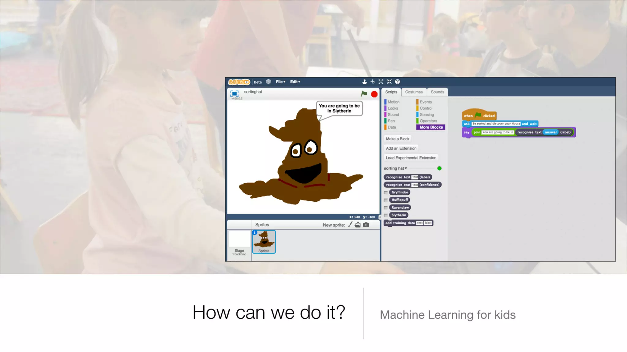 Introducing machine learning to kids