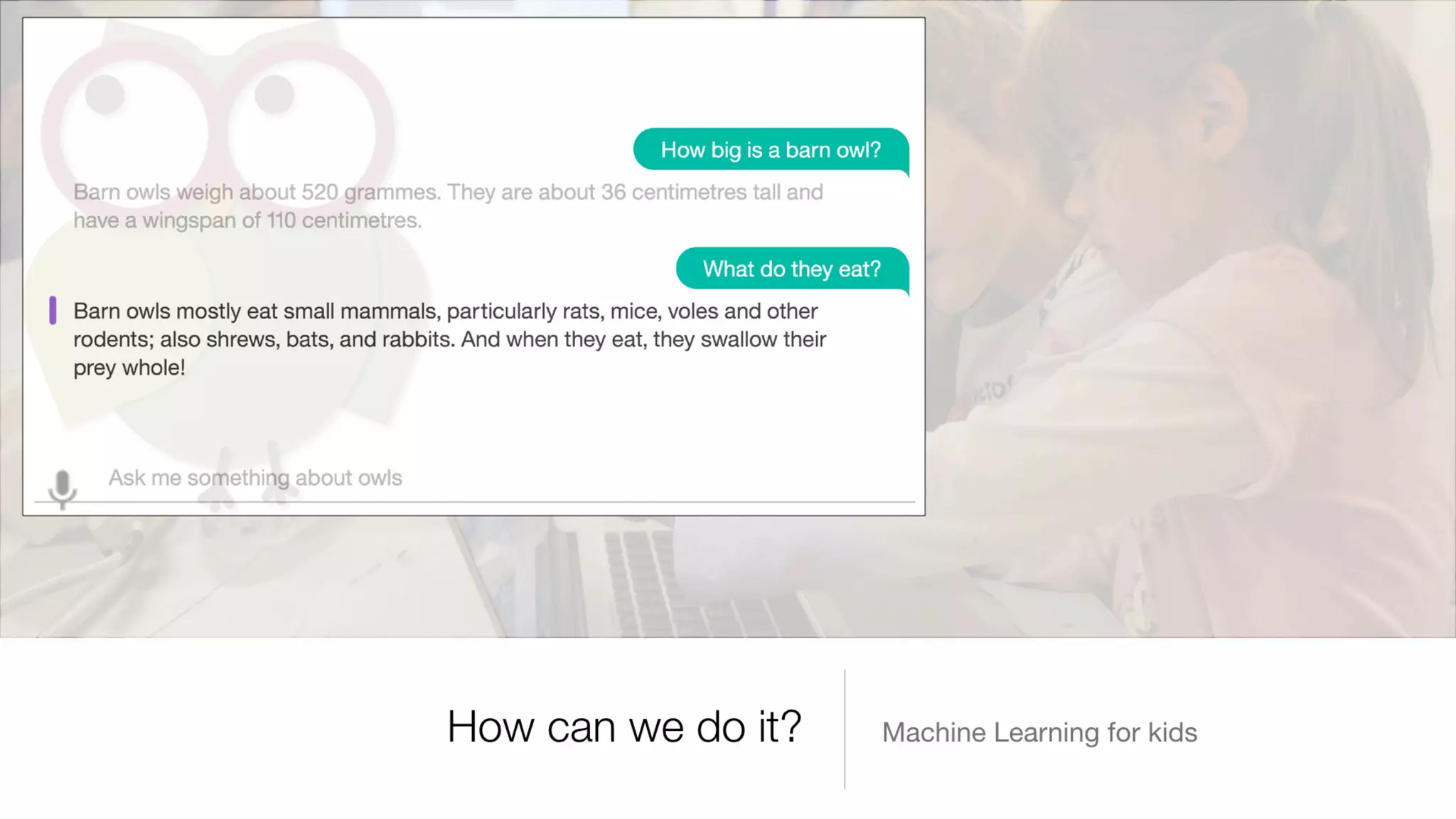 Introducing machine learning to kids