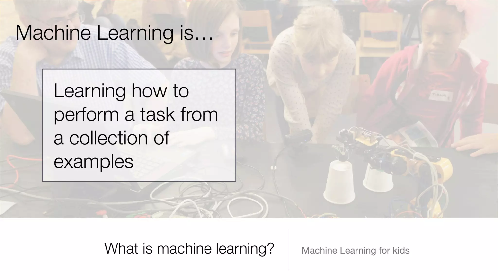 Introducing machine learning to kids