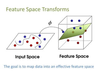 Feature Space Transforms
The goal is to map data into an effective feature space
 