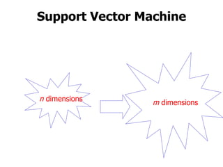Support Vector Machine n  dimensions m  dimensions 