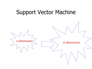 Support Vector Machine n  dimensions m  dimensions 