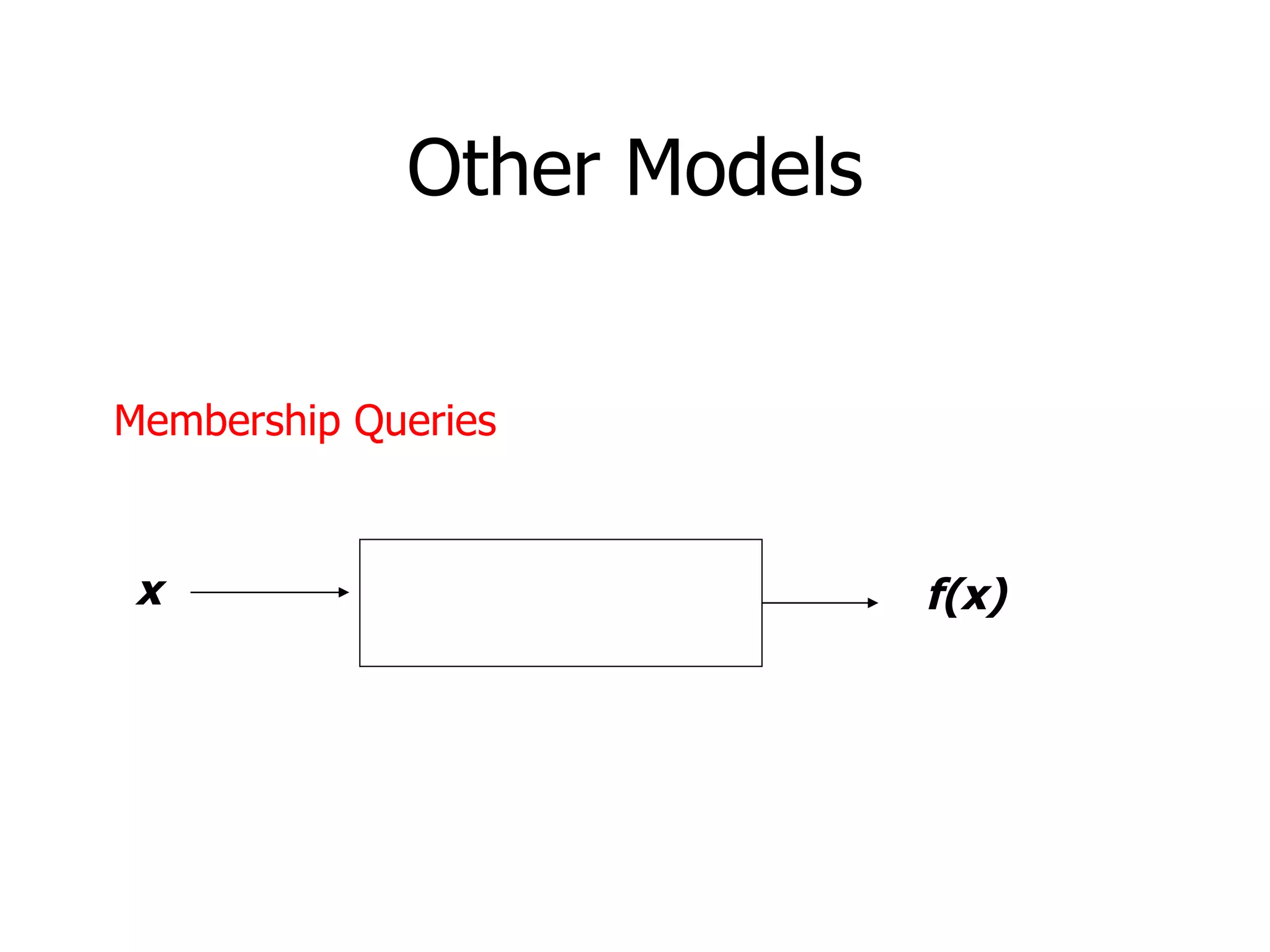 Other Models Membership Queries x f(x) 