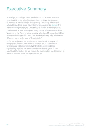 Machine learning in credit risk modeling : a James white paper | PDF