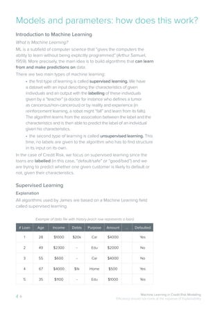 Machine learning in credit risk modeling : a James white paper | PDF