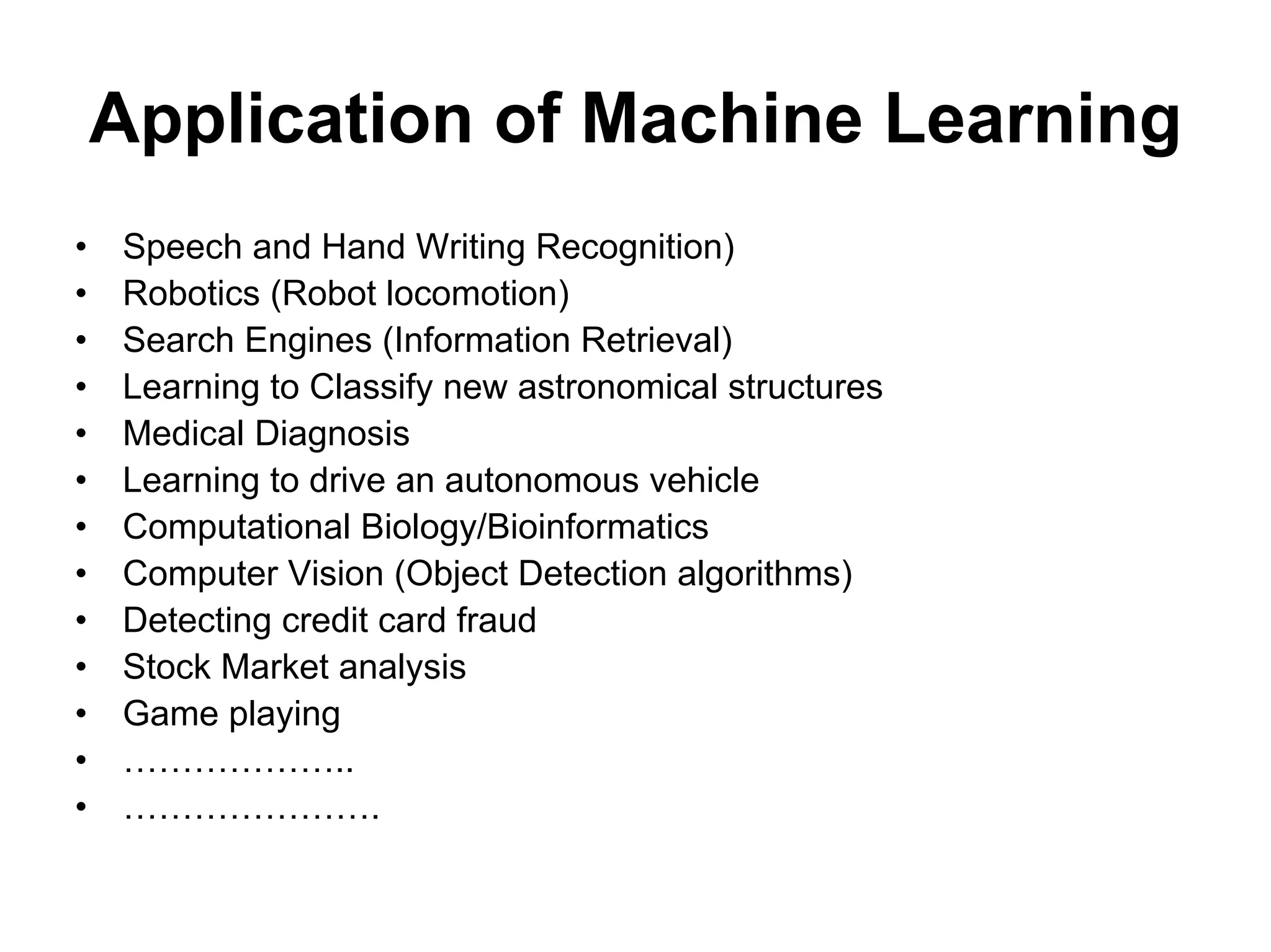 Machine learning Lecture 1