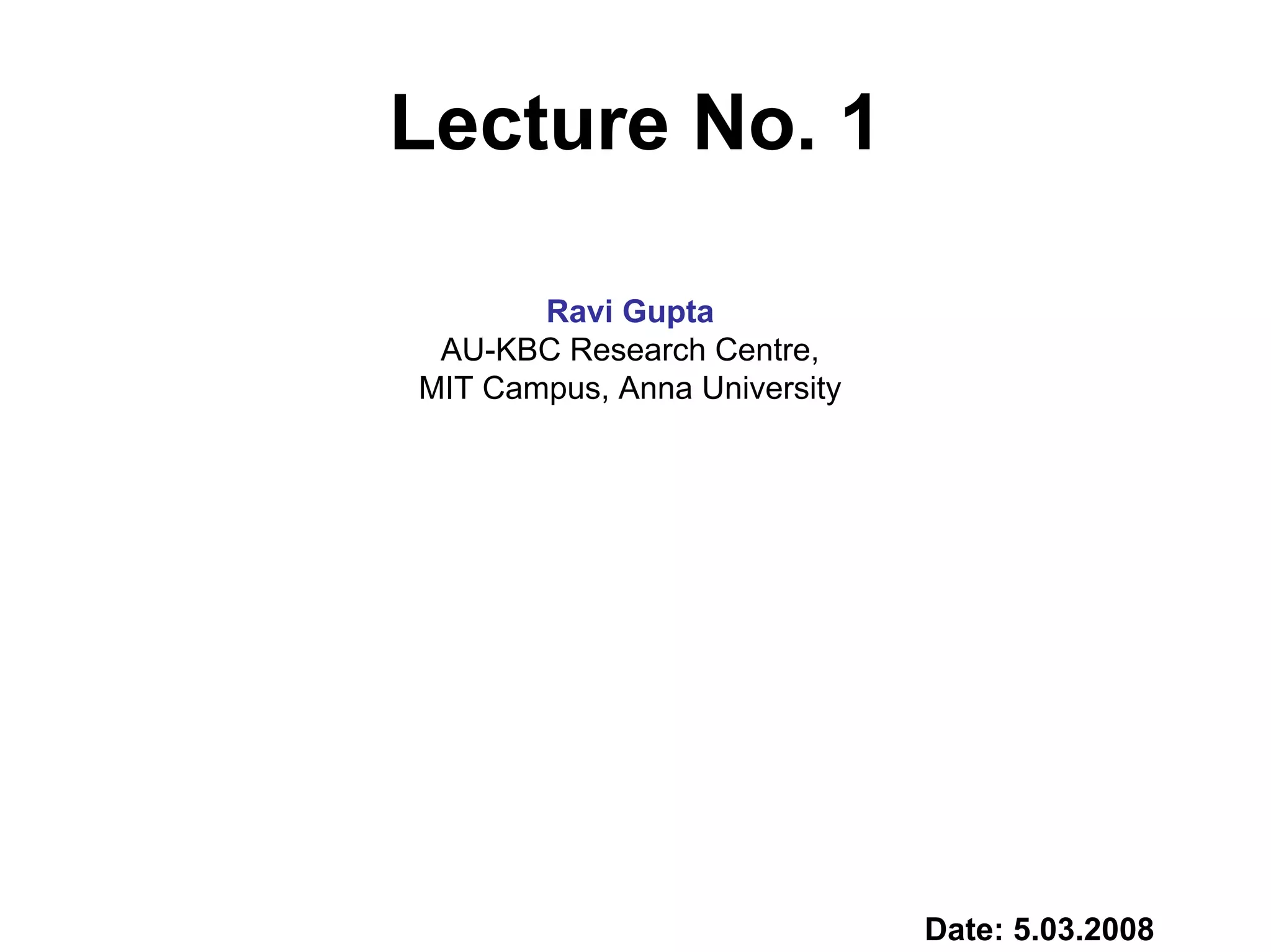 Machine learning Lecture 1