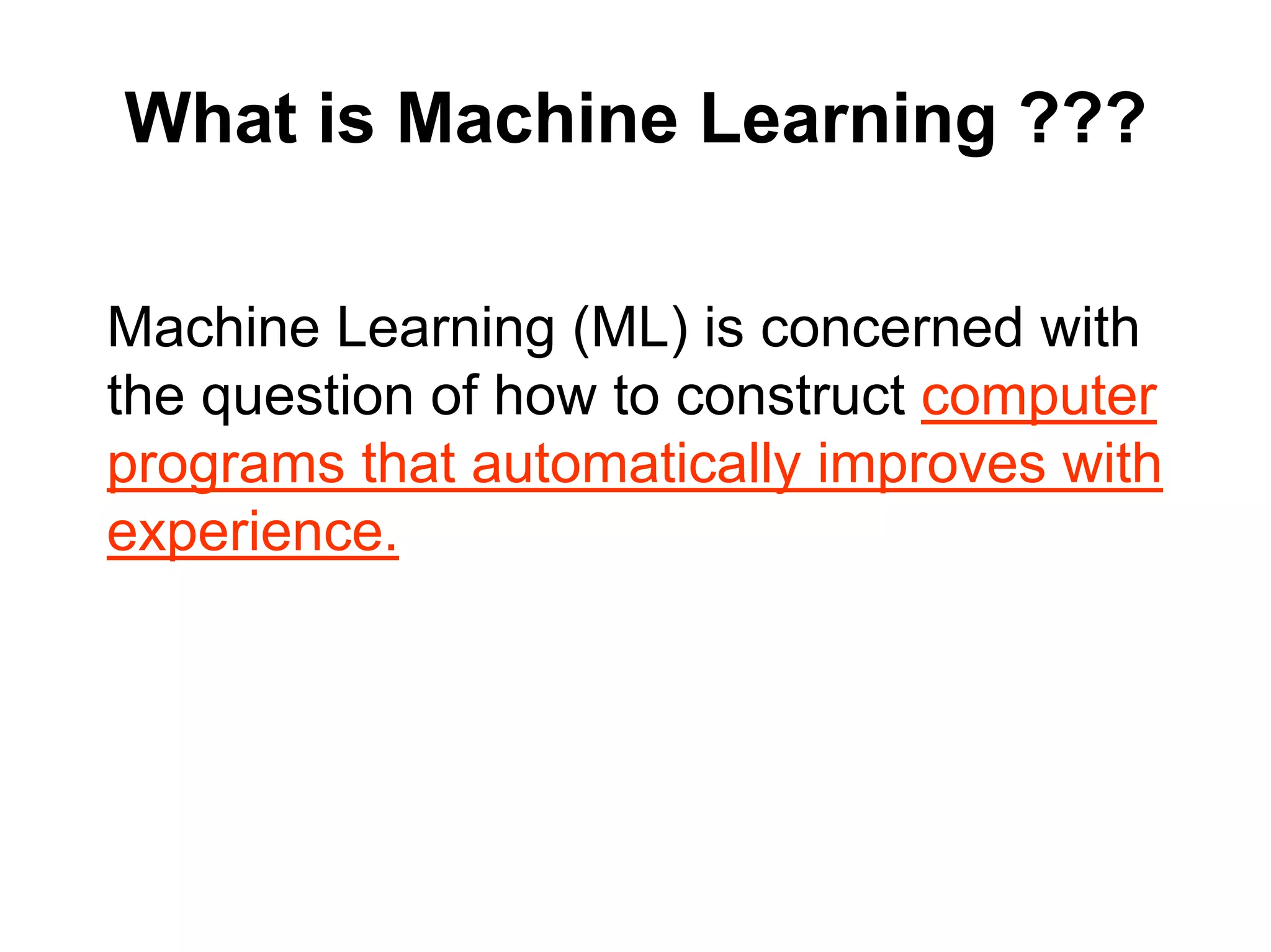 Machine learning Lecture 1