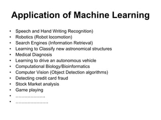 Machine learning Lecture 1