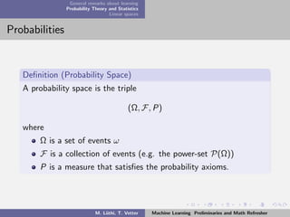Machine Learning Preliminaries and Math Refresher | PPT
