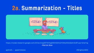Machine Learning use cases for Technical SEO Automation Brighton SEO Patrick Stox Ahrefs