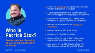 Machine Learning use cases for Technical SEO Automation Brighton SEO Patrick Stox Ahrefs