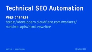Machine Learning use cases for Technical SEO Automation Brighton SEO Patrick Stox Ahrefs