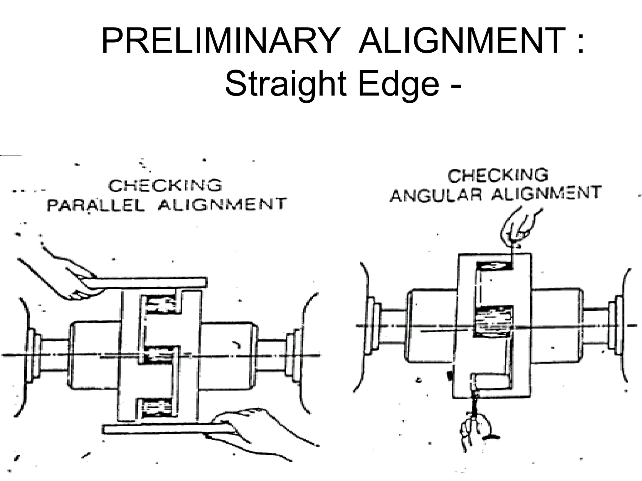 PRELIMINARY ALIGNMENT :
Straight Edge -
 