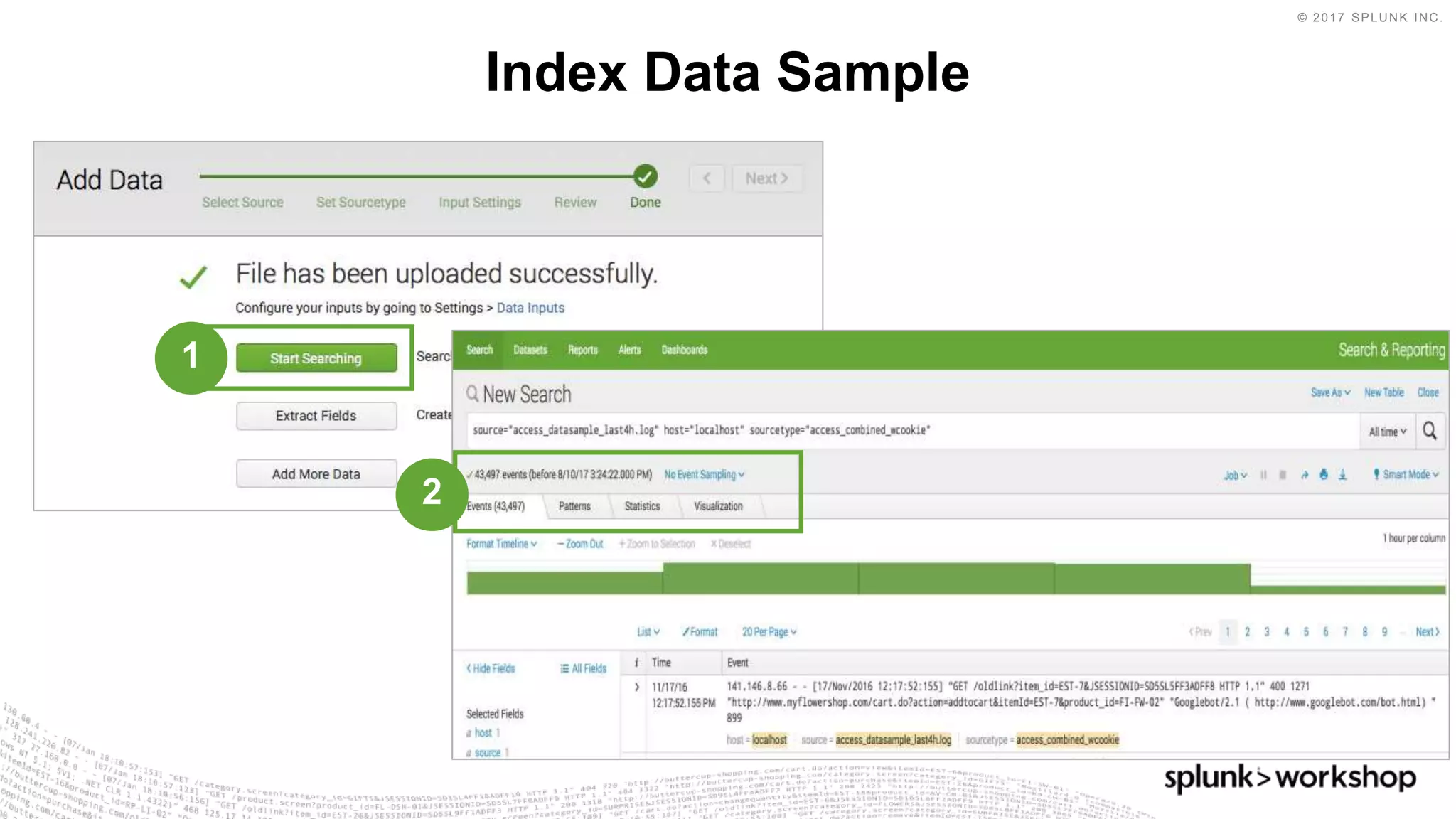 © 2017 SPLUNK INC.
Index Data Sample
1
2
 