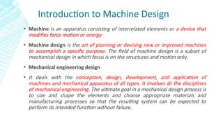 Machine Design and computer added design Introduction 1 | PPTX