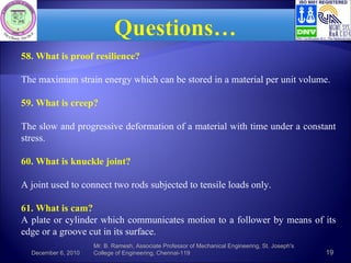 Machine design possible interview questions | PPT