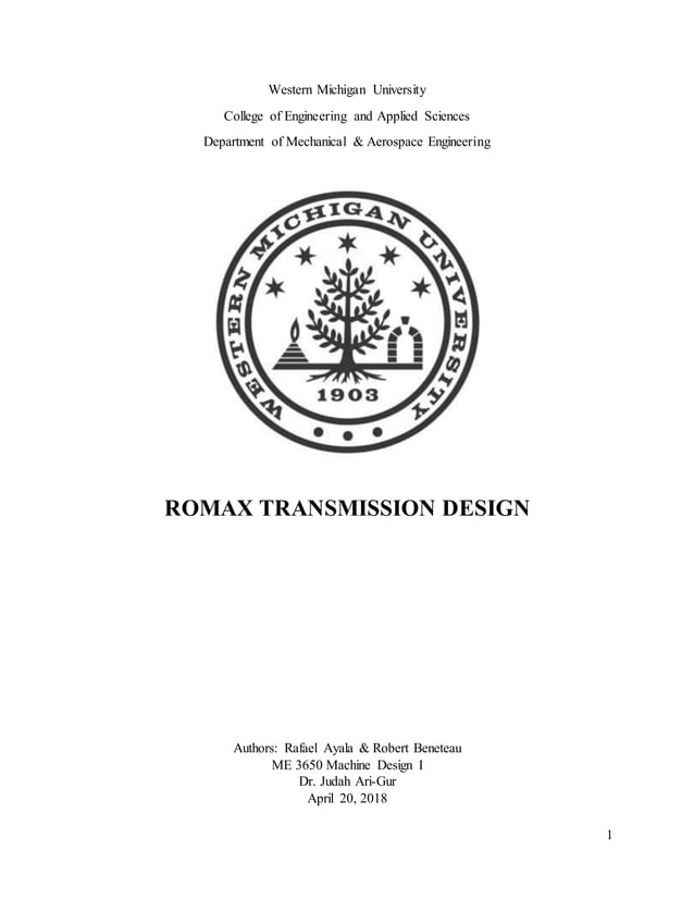 Romax Transmission Gearbox Design PDF