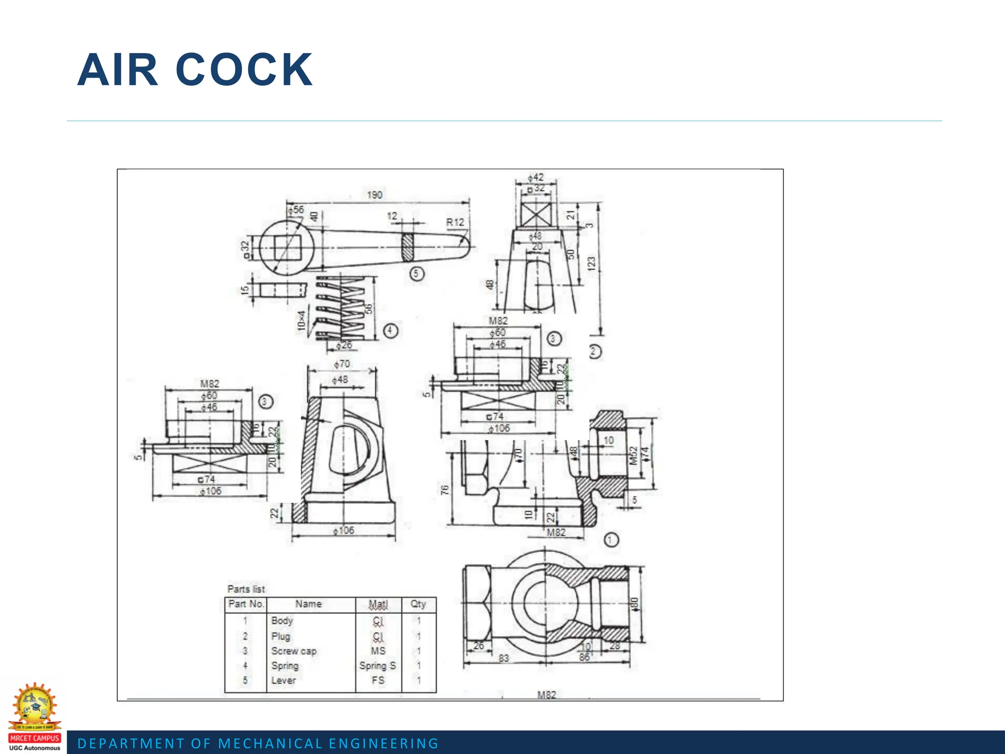 DEPARTMENT OF MECHANICAL ENGINEERING
AIR COCK
 