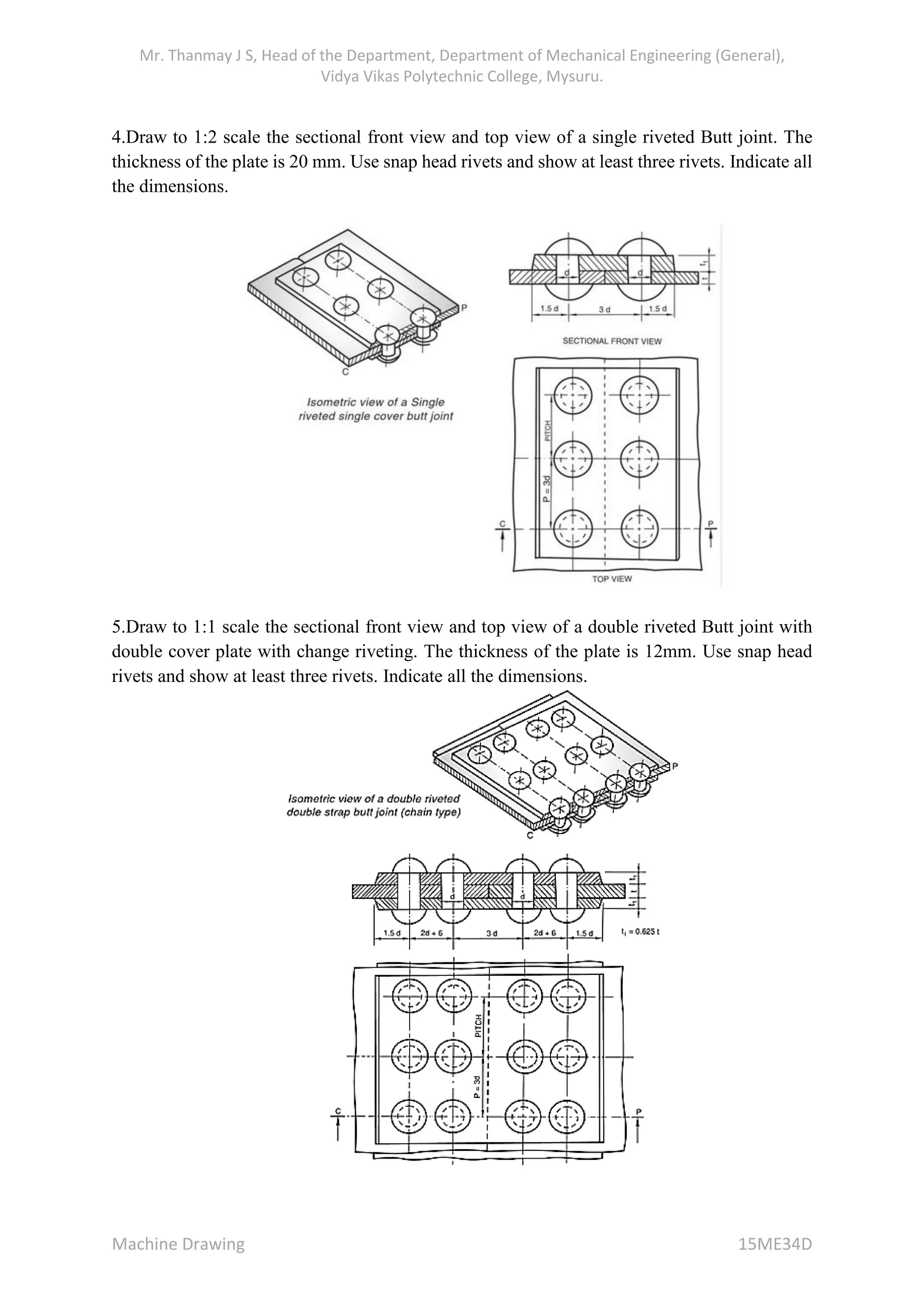 Machine drawing notes 15 me34d | PDF