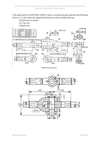 Machine drawing notes 15 me34d | PDF