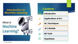 ppt - an introduction to machine learning and natural... Introduction to Machine Learning PPT by K. Adisesha | PDF