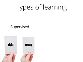 Types of learning
Supervised
 