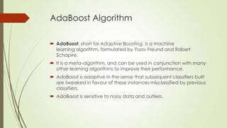Machine learning with ADA Boost | PPT