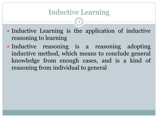 Inductive Learning Concept Machine learning | PPTX