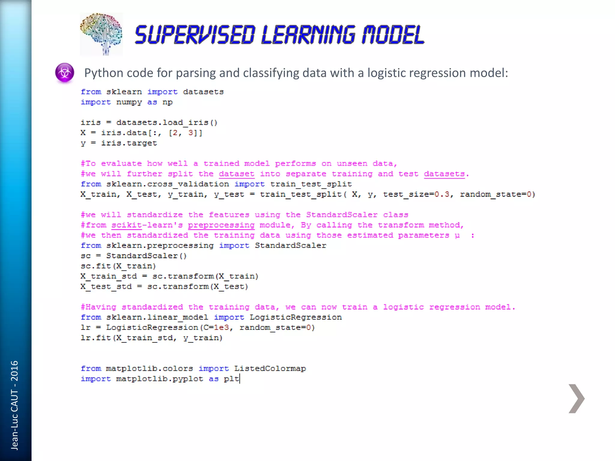Jean-LucCAUT-2016
Python code for parsing and classifying data with a logistic regression model:
 