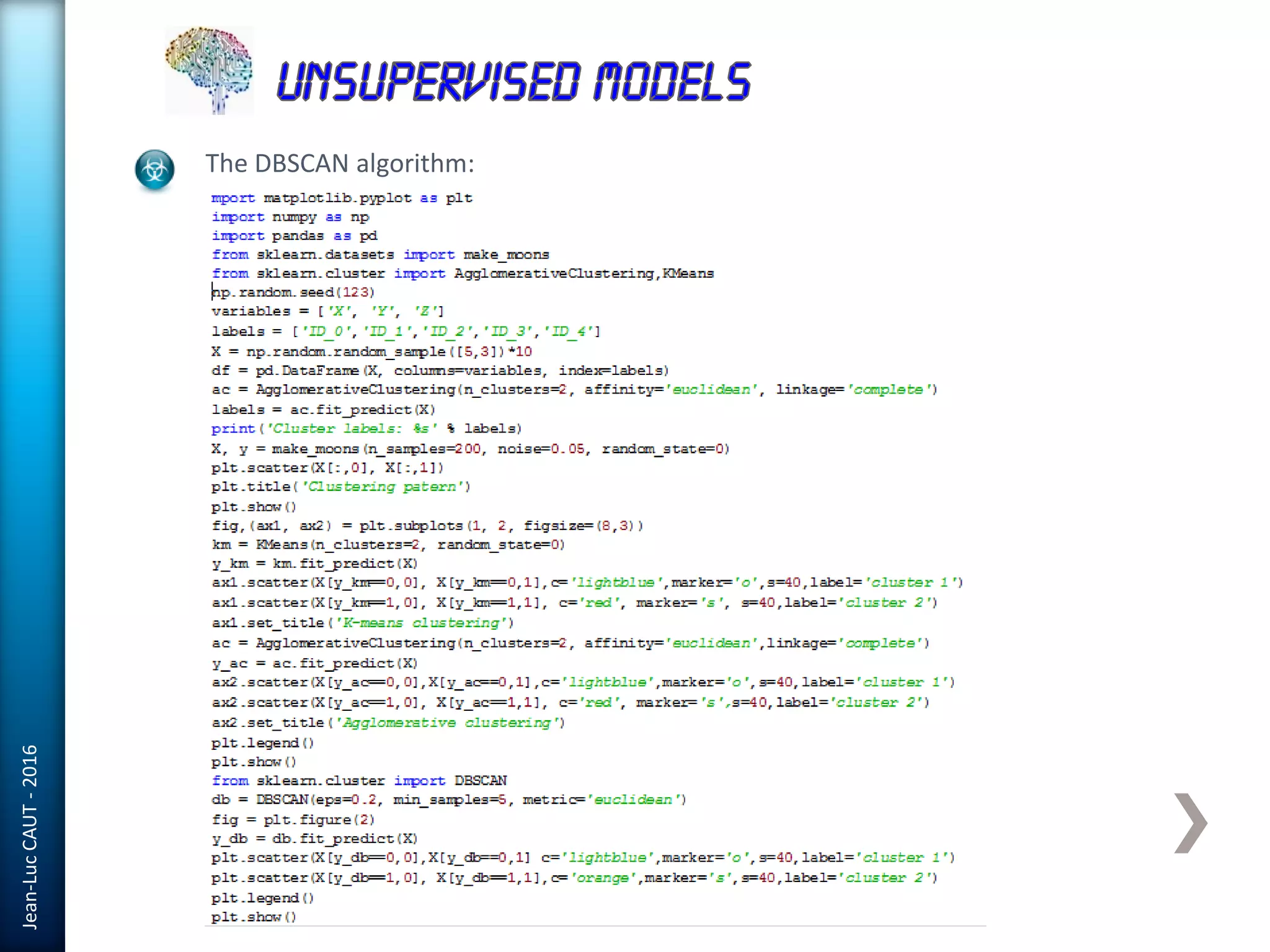 Jean-LucCAUT-2016
The DBSCAN algorithm:
 