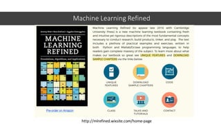 Machine Learning Refined
http://mlrefined.wixsite.com/home-page
 
