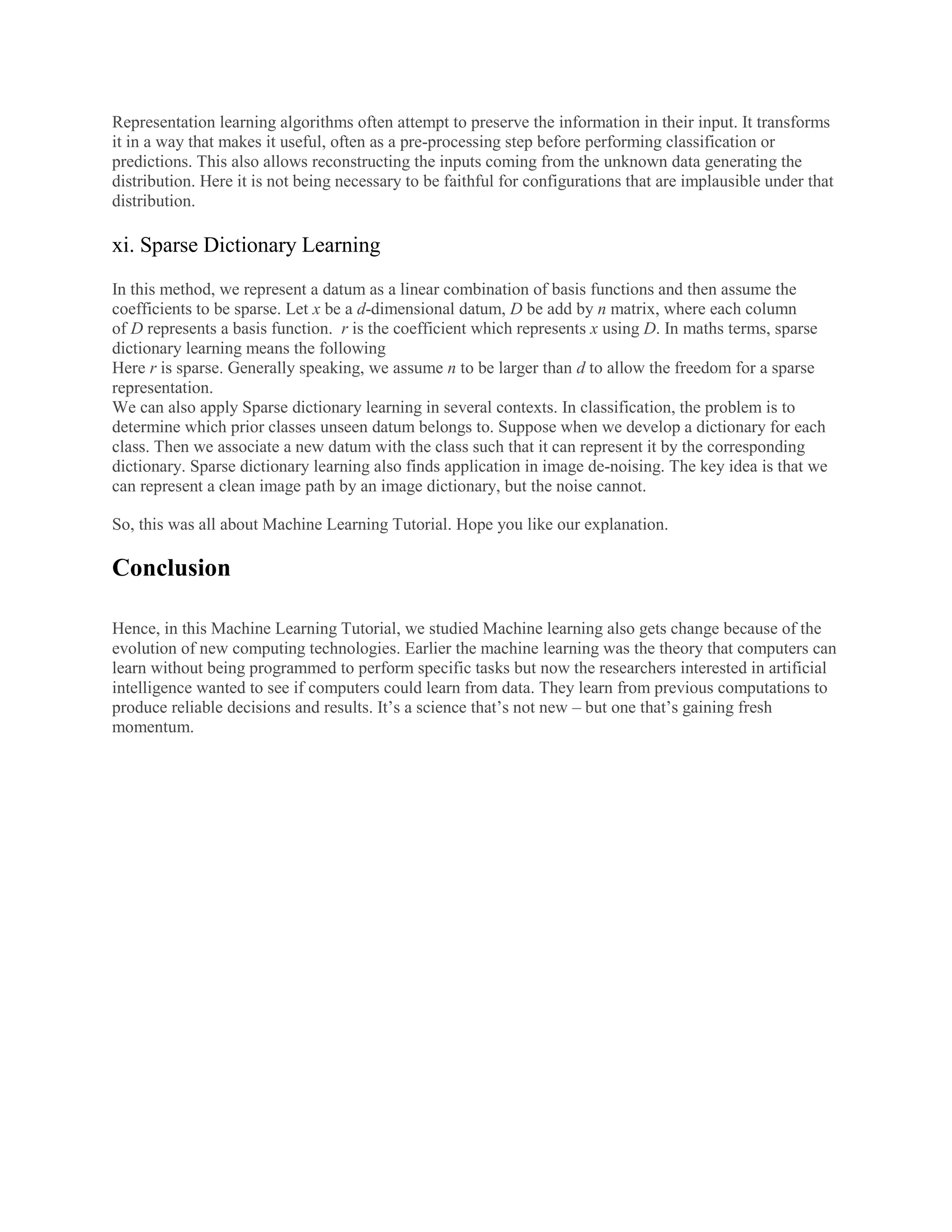 Machine learning tutorial for beginners pdf